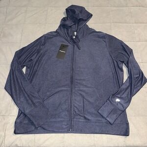 Fabletics Women's Cloud Jersey Zip Hoodie Jacket Navy Heather XL NWT